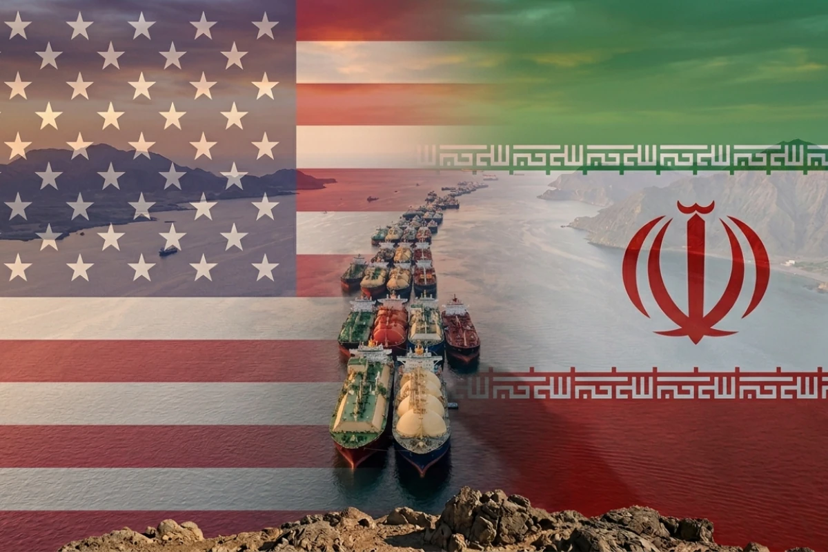Petroleros en el Estrecho de Ormuz con las banderas de EEUU e Irán