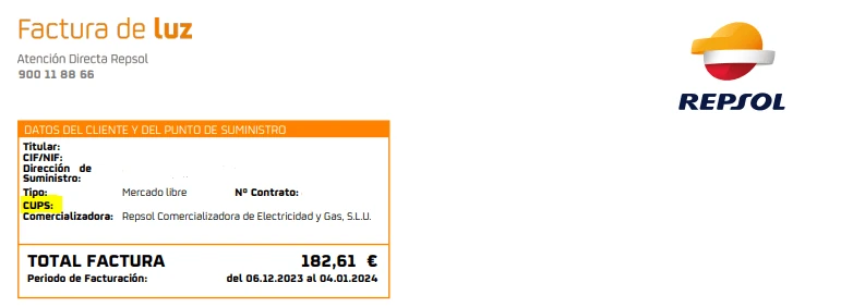 Factura de Repsol
