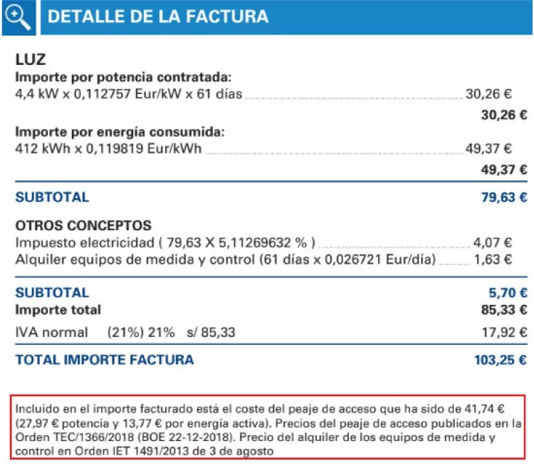 peajes acceso endesa