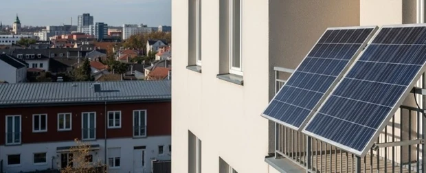 Placas solares en balcón
