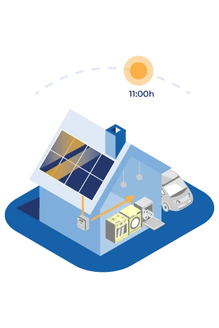 Placas solares a las 11:00 am