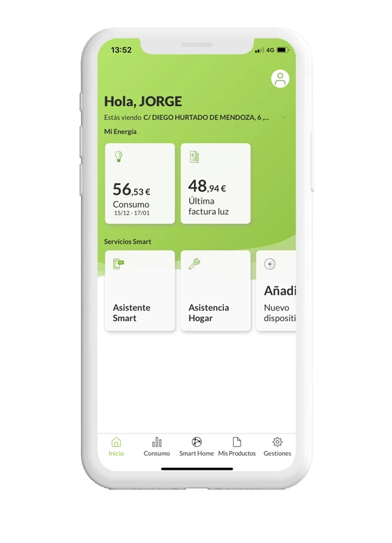 App Iberdrola Clientes — pantalla de inicio
