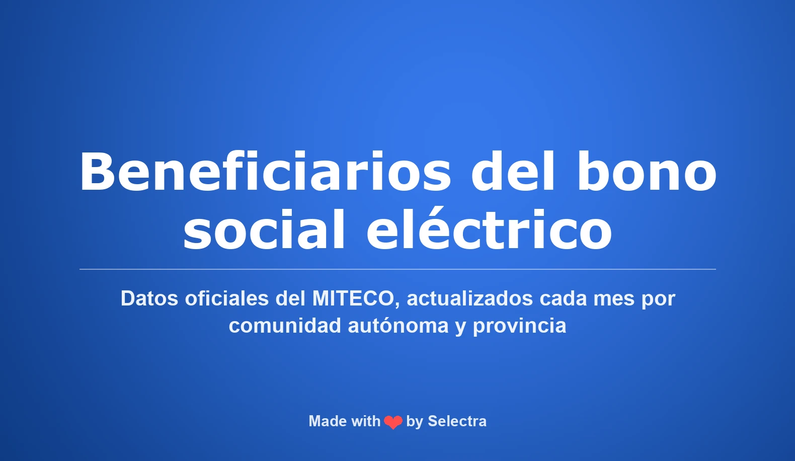 beneficiarios del bono social eléctrico en España